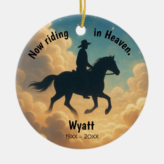 Riding in Heaven Personalized Christmas Ornament (Vorne)