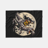 Riding Mummy Dinosaur T Rex Pumpkin Funny Hallowee Fleecedecke (Vorderseite (Horizontal))