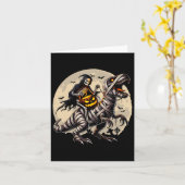 Riding Mummy Dinosaur T Rex Pumpkin Funny Hallowee Karte (Gelbe Blume)