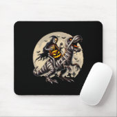 Riding Mummy Dinosaur T Rex Pumpkin Funny Hallowee Mousepad (Mit Mouse)