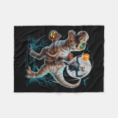 Riding Mummy Pumpkin T Rex Dinosaur Funny Hallowee Fleecedecke (Vorderseite (Horizontal))