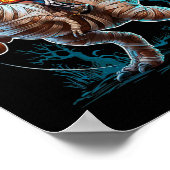 Riding Mummy Pumpkin T Rex Dinosaur Funny Hallowee Poster (Ecke)