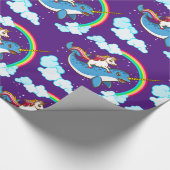 Riding Narwhal Geschenkpapier (Ecke)