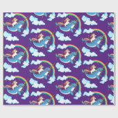 Riding Narwhal Geschenkpapier (Flach)