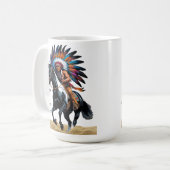 Riding with Wisdom, Rooted in Spirit” Kaffeetasse (Vorderseite Links)
