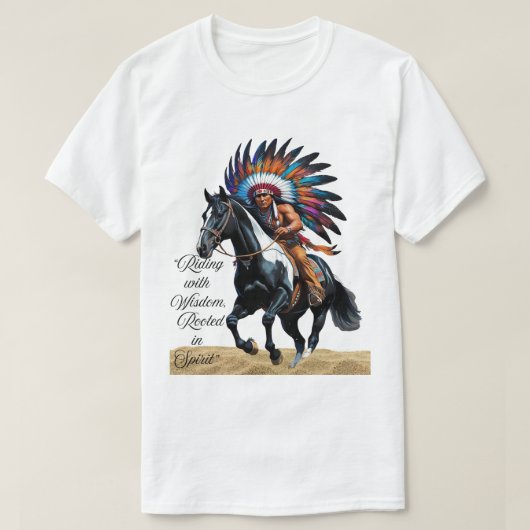 Riding with Wisdom, Rooted in Spirit” T-Shirt (Design vorne)