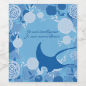 Rie, Fleur de vie, orange, mandala,zen,chakra, Weinetikett (Einzelnes Label)