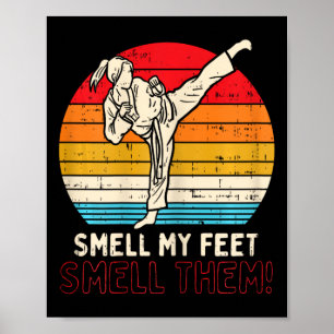 Riech Feet Girl Ponytail Kick Karate Taekwondo Kun Poster