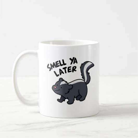 Riech Ya Spater Funny Skunk Pun Kaffeetasse (Links)