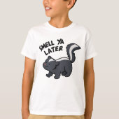 Riech Ya Spater Funny Skunk Pun T-Shirt (Vorderseite)