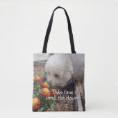 Rieche an den Blumen Tasche (Vorderseite)