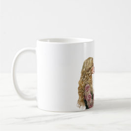Rieche an den Rosen Blondes Mädchen Kaffeetasse