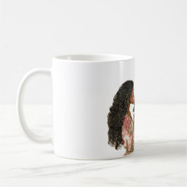 Rieche an den Rosen Schwarzes Mädchen Kaffeetasse