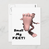 Riechen Sie an meinem riesigen Foot-Monster Postkarte (Vorne/Hinten)