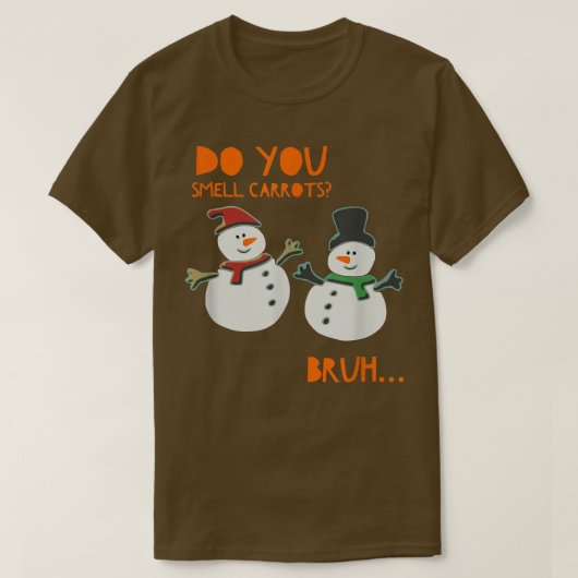 Riechen Sie Carrots T Funny Niedlich Snowman Chris T-Shirt (Design vorne)