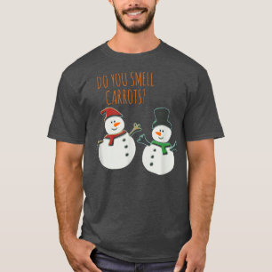 Riechen Sie Carrots T Funny Niedlich Snowman Chris T-Shirt