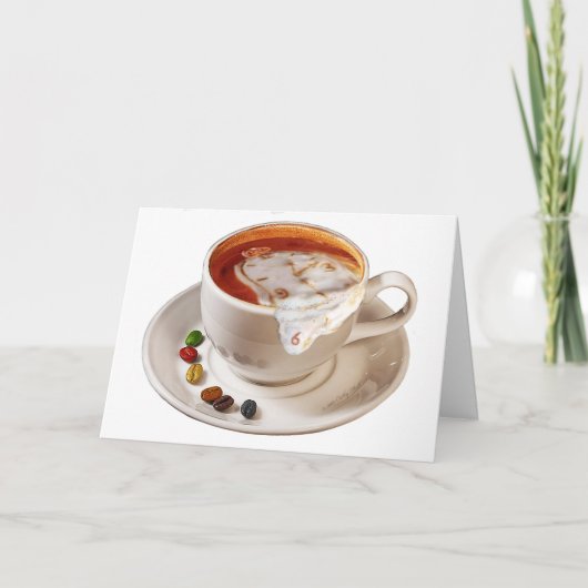 Riechen Sie den Kaffee Geburtstagskarte Karte (Vorderseite)