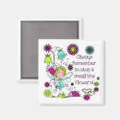 Riechen Sie die Blume Garden Fairy Magnet (Vorderseite/Rückseite)
