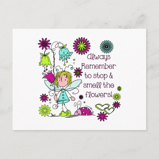 Riechen Sie die Blume Postkarte (Vorderseite)