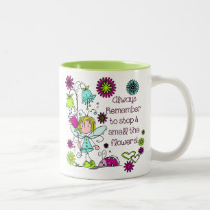 Riechen Sie die Blume Zweifarbige Tasse