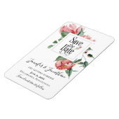 Riechen Sie die Rose, Save the Date Hochzeit Magnet (Linke Seite)