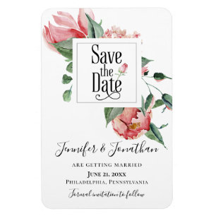 Riechen Sie die Rose, Save the Date Hochzeit Magnet