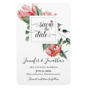Riechen Sie die Rose, Save the Date Hochzeit Magnet