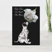 Riechen Sie die Rose Welpe Rose Inspiration Karte (Vorderseite)