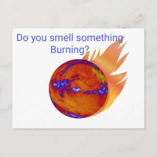 Riechen Sie etwas, das den Klimawandel in Gang set Postkarte
