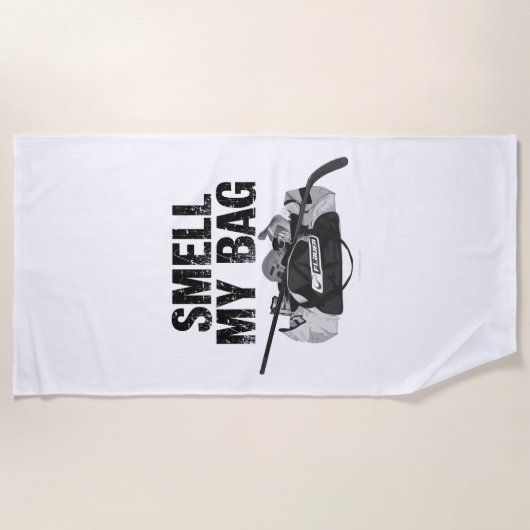 Riechen Sie meinen Beutel (Hockeyschläger) Strandtuch (Vorderseite)