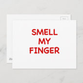 Riechen Sie meinen Finger Postkarte (Vorne/Hinten)