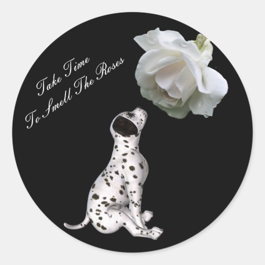 Riechen Sie Rose Welpe Rose Inspiration Sticker (Vorderseite)