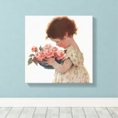 Riecht die Rose Leinwanddruck (Insitu (Holzboden))