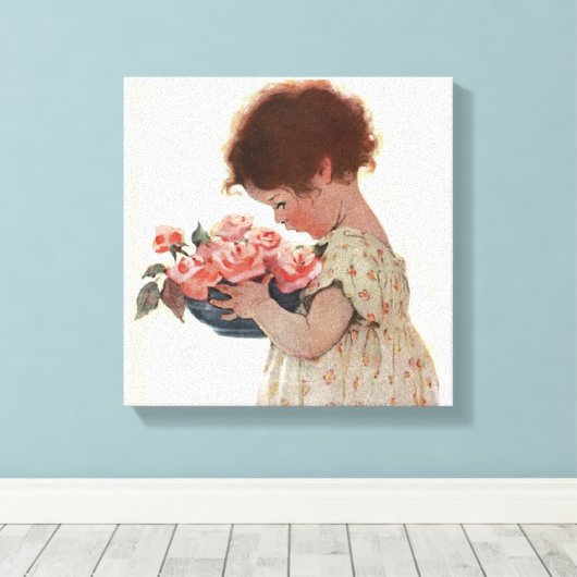 Riecht die Rose Leinwanddruck (Insitu (Holzboden))