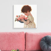 Riecht die Rose Leinwanddruck (Insitu (Wohnzimmer))