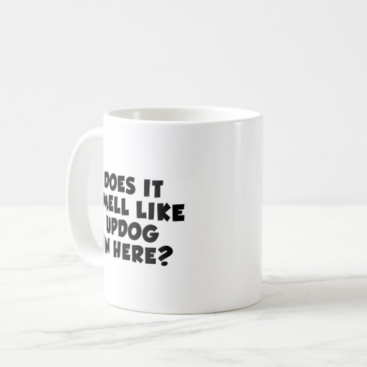 Riecht es wie Updog in hier scherzt Kaffeetasse (Vorderseite Links)