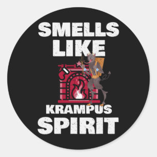 Riecht nach Krampus-Geist Weihnachten Horror-Dämon Runder Aufkleber