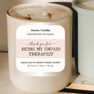 Riecht wie ein Funny Candle Label Quadratischer Aufkleber