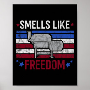 Riecht wie Freedom American Smoker Patriotic Grill Poster