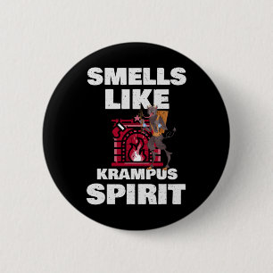 Riecht wie Krampus Spirit Weihnachts-Horror-Dämon Button