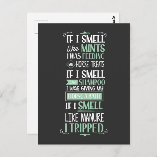 Riecht wie Pferdereiten Reitsport Reitsport Spaß Postkarte (Vorne/Hinten)