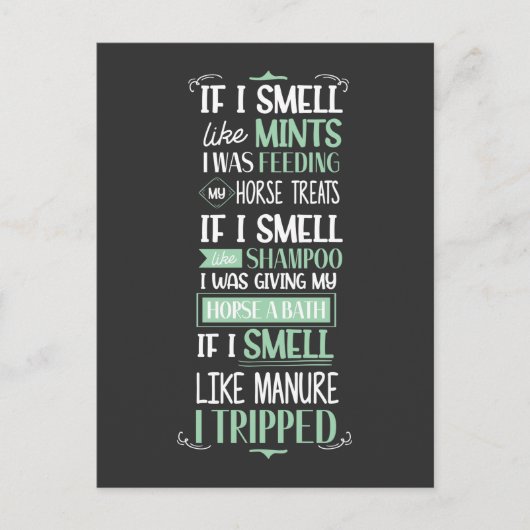 Riecht wie Pferdereiten Reitsport Reitsport Spaß Postkarte (Vorderseite)