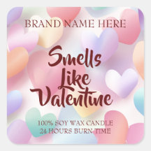 Riecht wie Valentinstag Kerzenlabel Liebesthema