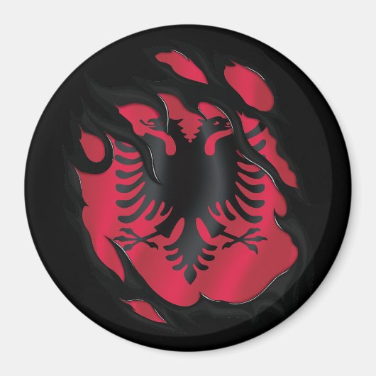 Riegelflagge in Albanien Magnet (Vorne)