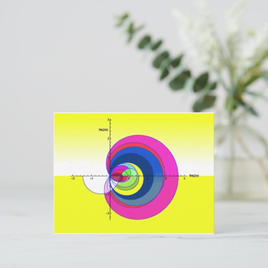 Riemann zeta Funktion Gelb.png Postkarte (Stehend Vorderseite)