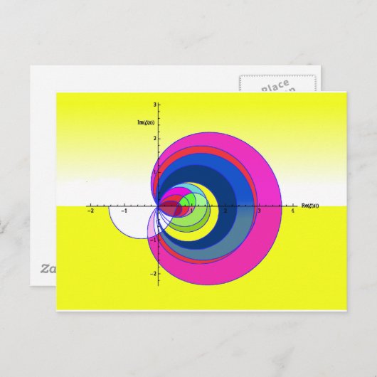 Riemann zeta Funktion Gelb.png Postkarte (Vorne/Hinten)
