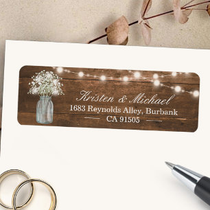 Riemchen-Lichterkette mit Schleierkraut im Mason G