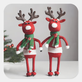 Riendeers Quadratischer Aufkleber