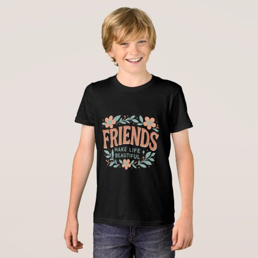 riends Make Life Beautiful Youth T-Shirt – Cute Tri-Blend Shirt (Vorderseite voll)