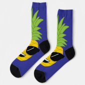 Riesen-Ananas Funny Hawaiian Luau Socken (Linkes Detail)